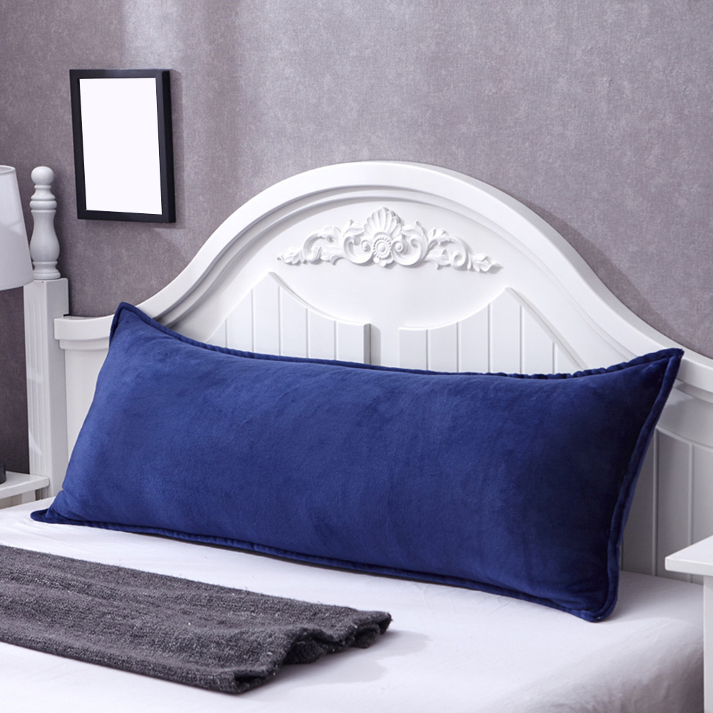 Flannel Double Pillow Case Winter Warm Comfortable Long Bed Home