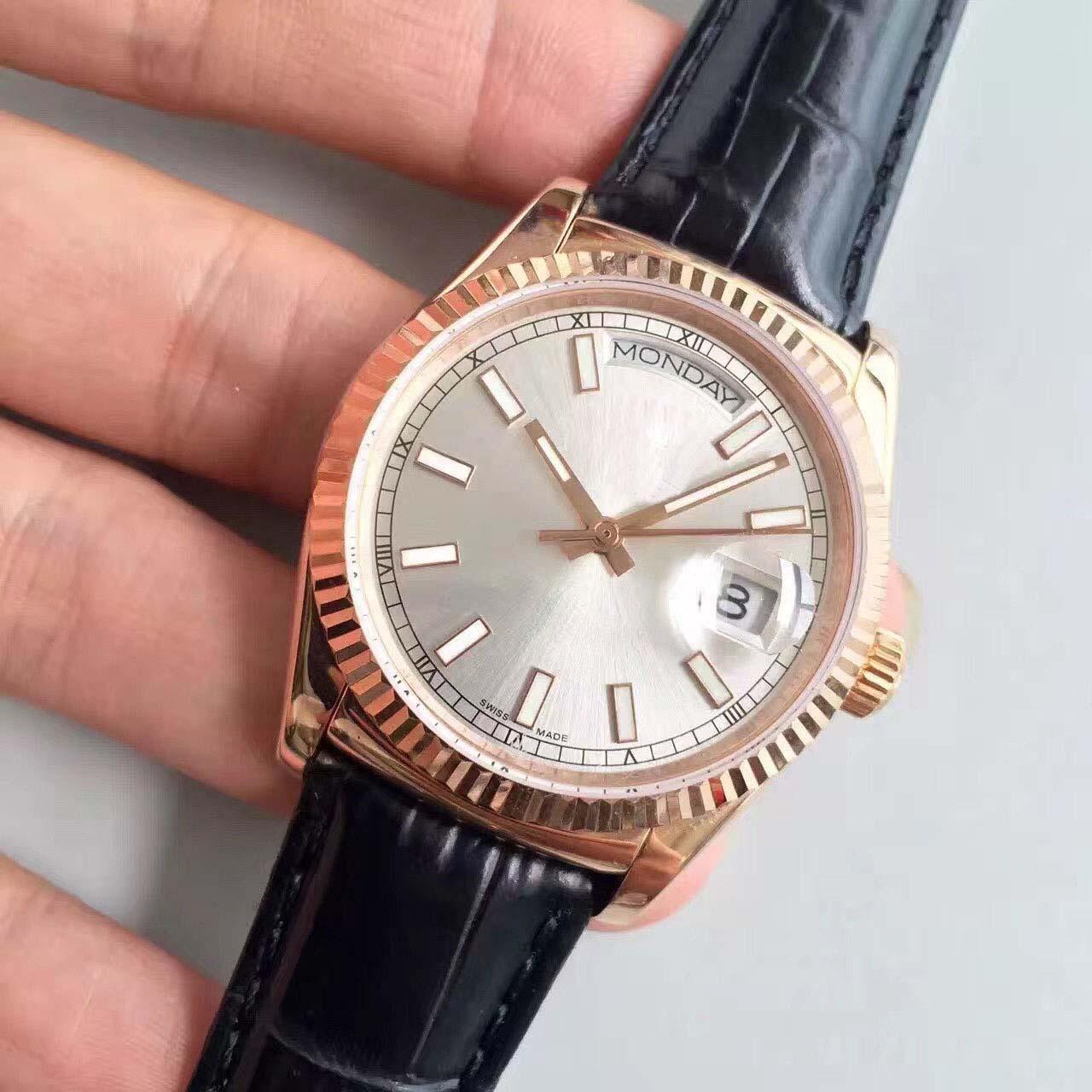 

hot sale DATEDAY series 118138L model 36MM sapphire mirror automatic movement leather strap original buckle, Make waterproof 50m