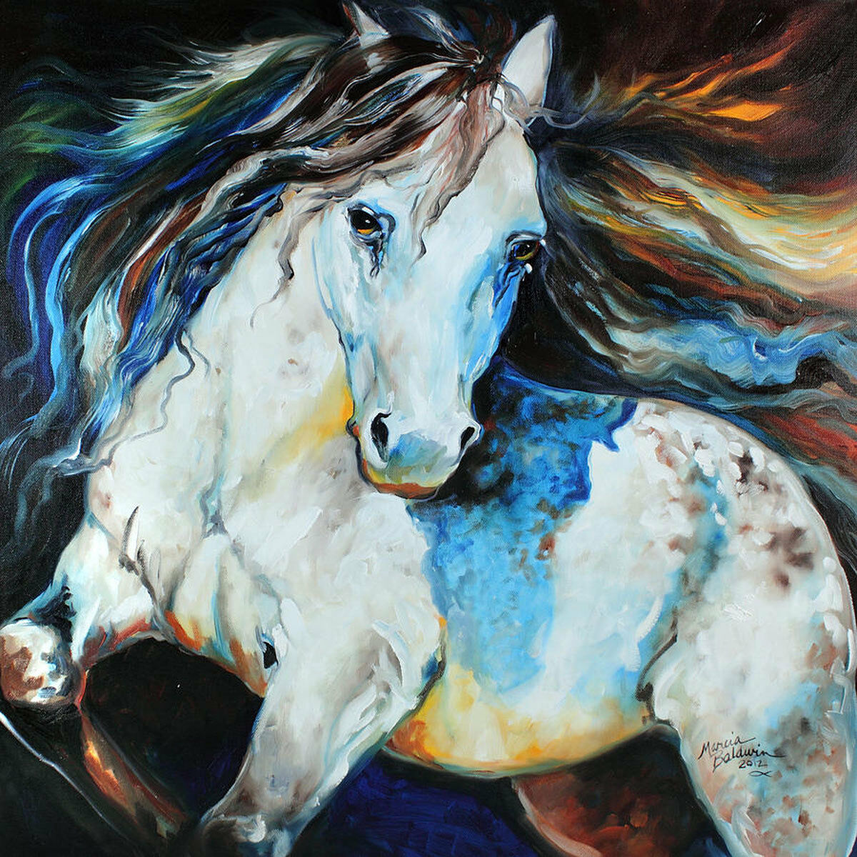 

Decor Art moonlight appaloosa marcia baldwin Home Decor Handpainted &HD Print Oil Painting On Canvas Wall Art Canvas Pictures 191105