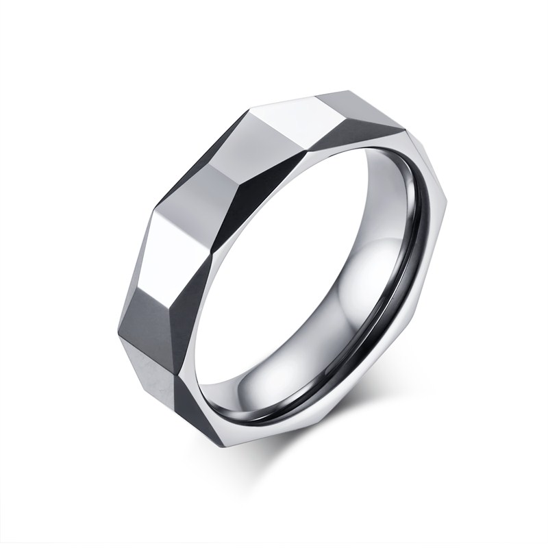 

Cluster Rings Cool Shiny Multi-faceted Tungsten Ring For Women Men Geometrical Jewelry Fashionable 5.5MM Wholesale Anniversary Souvenir Gift