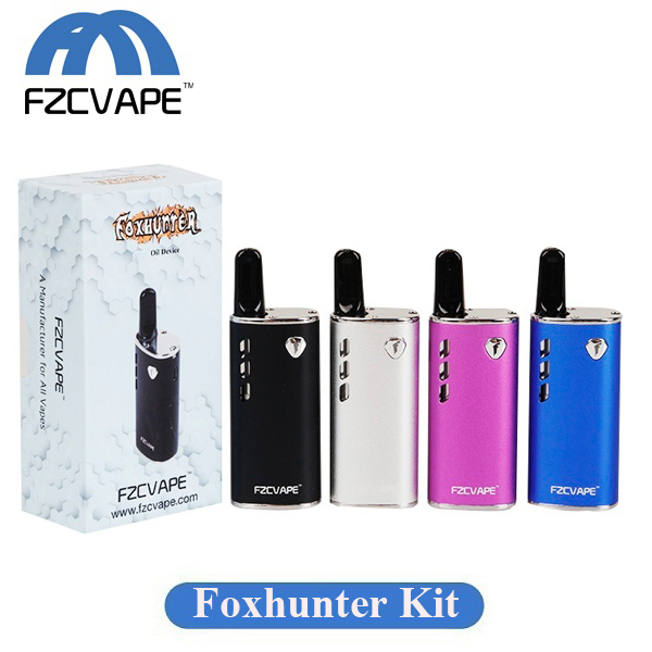 

Authentic FZCVAPE Foxhunter Vaporizer Kit 650mAh Lipo Box Mod Preheat VV Battery with 1.0ml Ceramic Coil Cartridge for Thick Oil