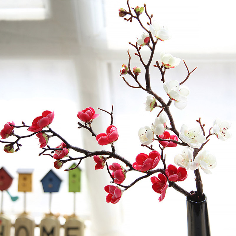 

Artificial Silk Flowers Japan Plum Cherry Blossoms Fake Flowers flores Sakura Tree Branches Wedding Home Room Decoration A6940, Pink flower