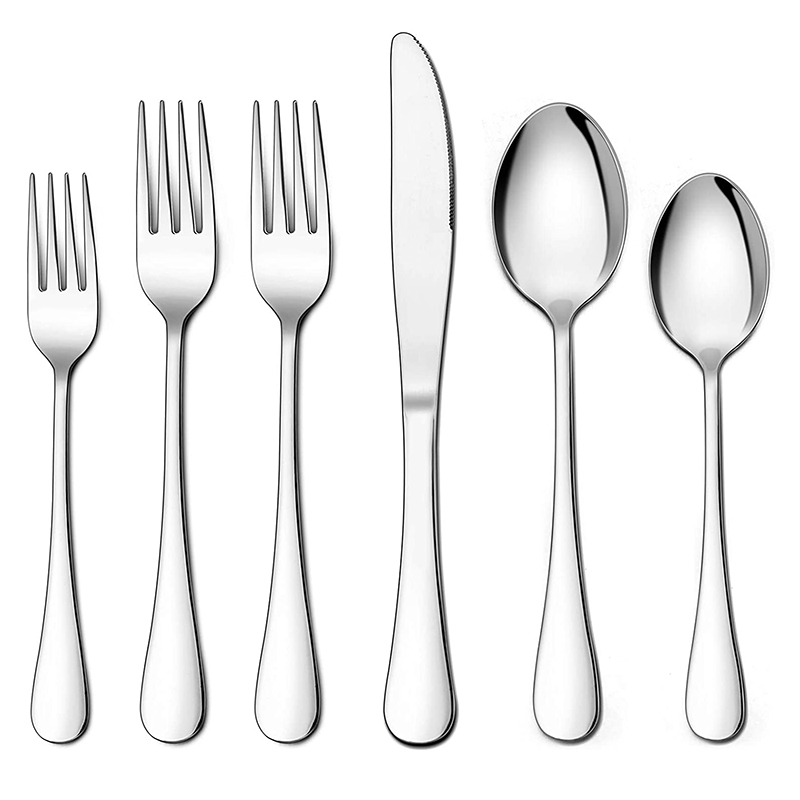 

CSS 48-Piece Silverware Set with Extra Forks, Stainless Steel Flatware Cutlery Set for 8, Eating Utensils Tableware, Dishwasher