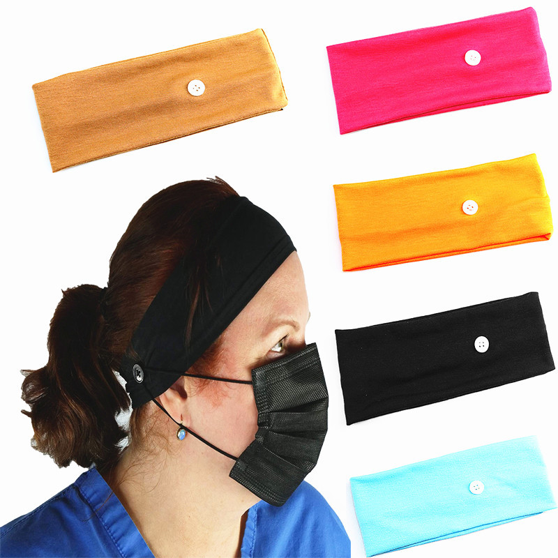

Useful Buttons Hair Band For Dust Mask Prevent Ear Injury Multifunction Headband Elastic Headwear Hair Band Mask Holder, Silver