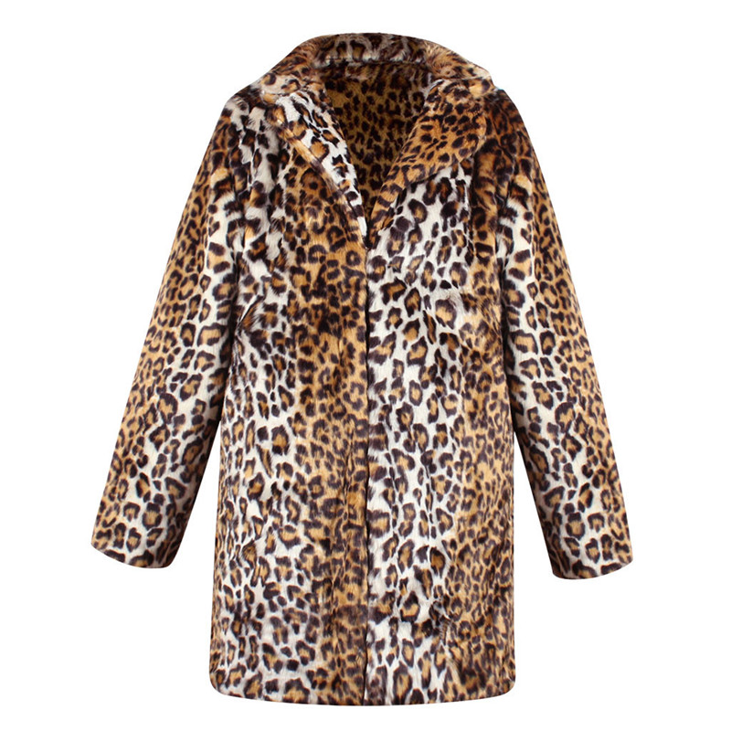 

Leopard Pattern Womens Faux Fur Fashion Cardigan Coats Sexy Womens Winter Coats, Multi