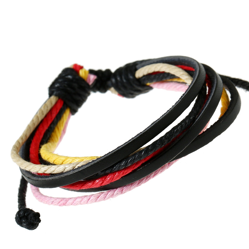 

Fashion Weave Braid Wrap Multilayer charm Bracelet adjustable leather women bracelets mensfashion jewelry will and sandy