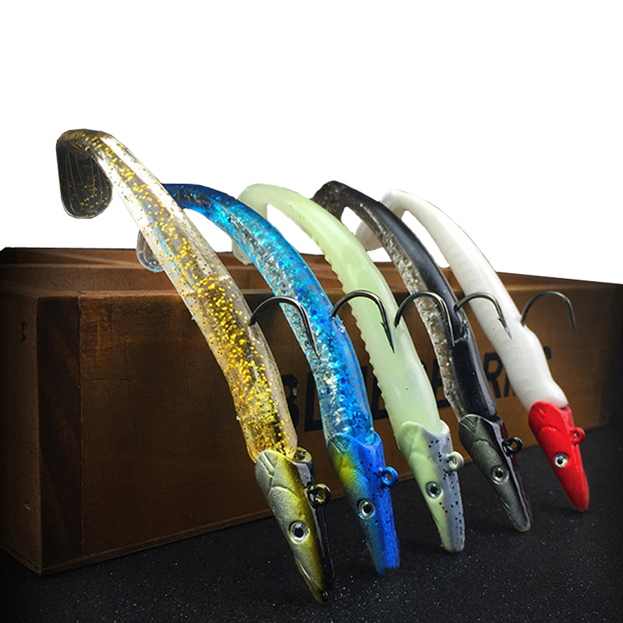 

Luminous Fish Hook 22g 12cm Fluorescent Glow Fishing Jig Head Lead Hooks Barbed Fishhooks with Soft Lures Artificial Bait Pesca