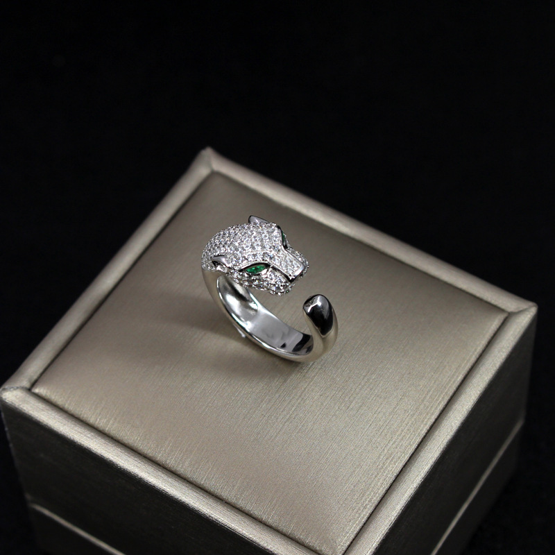 

PANTHÈRE DE C Jewelry Ring S925 Sterling Silver Plated Studded Spotted Leopard Ring Woman Domineering Ring