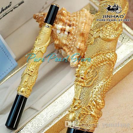 

JINHAO 555 Series High Quality Office School Stationery 4 Colors Embossed Dragon Cover Ultra Luxury Fountain Pen + Additional Gift Refills, Choose options