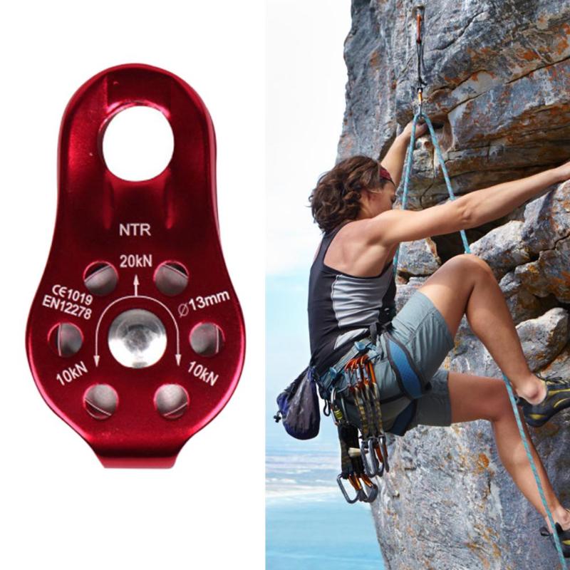 

30kN Cable Trolley Pulley With Ball Bearing Outdoor Rock Ice Caving Rescue Aluminum Alloy Pulley Climbing Accessories