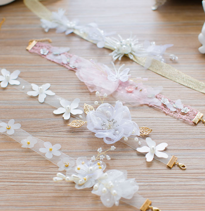

Bride Headwear Celestial Immortals Beautiful Korean Flower Short Necklace Necklace Hair Band Wedding Dress Full Dress Necklace Hair Marry