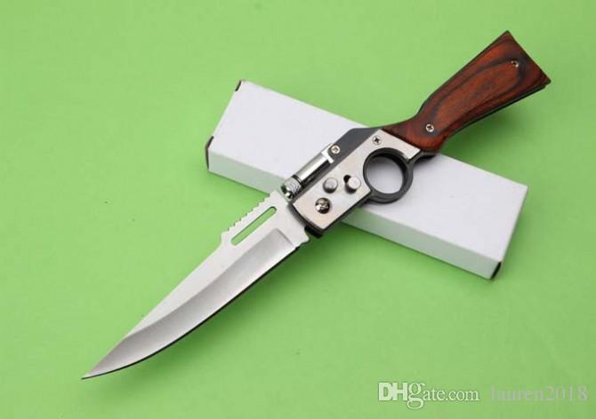 

AK47 Gun Shaped Hunting Knife 440 Steel Blade Rosewood Handle Tactical Folding Knives Camping Multifunction Survival Knife EDC Tool