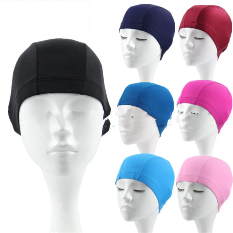 

Adult Bathing Cap Solid Color Swimming Hat Cloth Multiple Styles Elastic Force Portable Swim Pool Supply 0 95yf C1