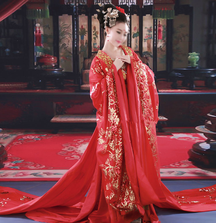 

Ancient China Han Tang Dynasty costume women antique bride Wedding Dress Man Groom Red dragon Robe photography theme Outfit