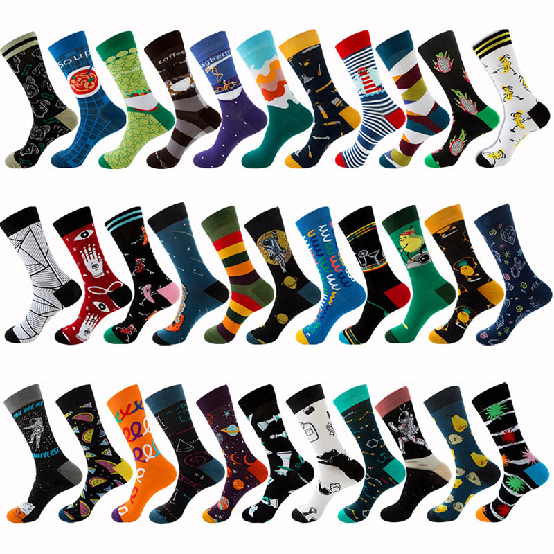 

Hip Hop New Product Happy Socks Fashion Creative Trend Unisex Socks Harajuku Fruit Astronauts Cartoon Funny Men Women, 46