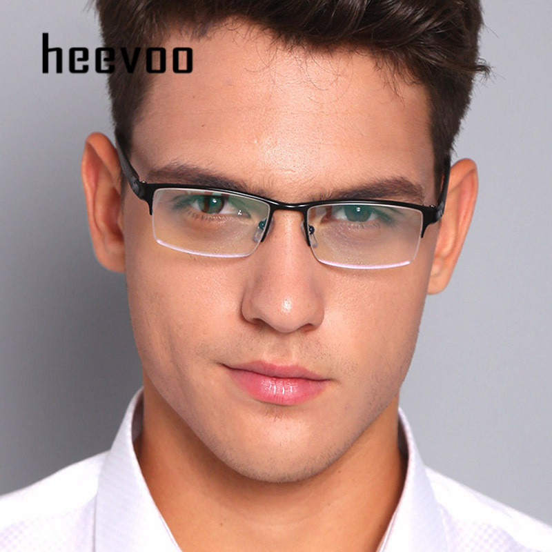 

Fashion Sunglasses Frames Rectangle Semi-Reimless Glasses Frame Men High Quality Vintage Eyeglasses Simple For Brand Lunette Homme