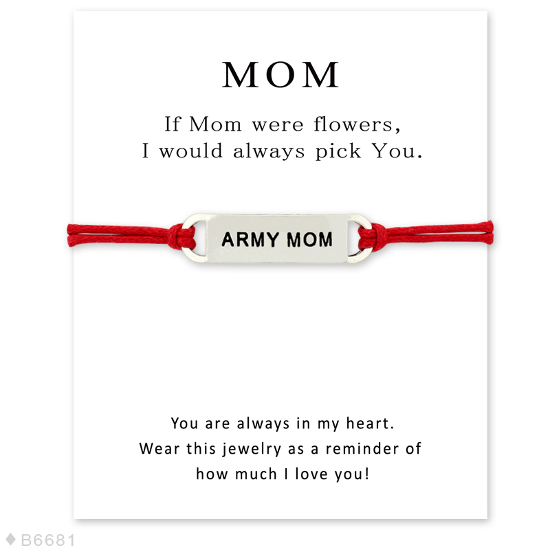 

Unisex Girls Statement Make A Silver Army Mom Charm Bracelets For Women