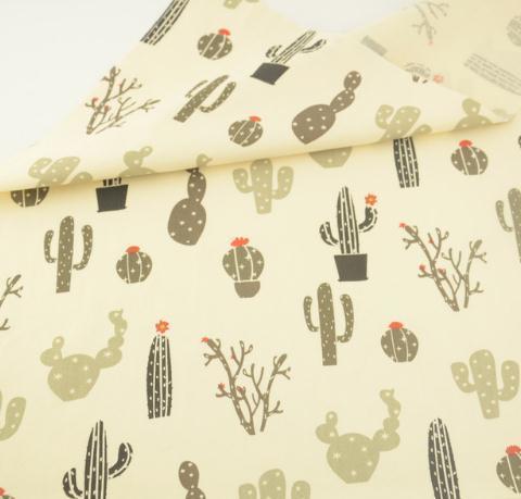 50x150cm coton tissu de lin de bricolage matériel imprimé à fleurs CACTUS Cactus 8 S