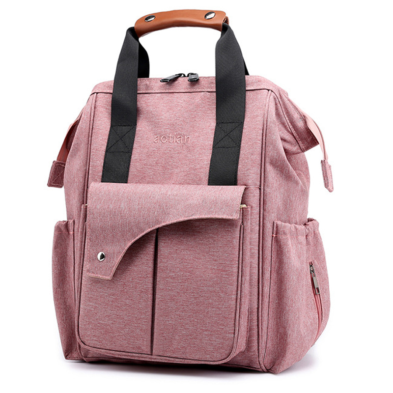 

Baby bag with hook mom's stroller bag baby diaper storage backpack dressing with key ring large maternity mummy, Black