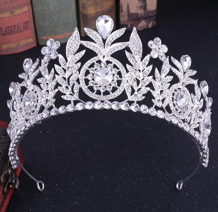 

Fashion High-end Bridal Wedding Crown Princess Luxury Crown Aquarium Alloy Headband Party Evening Dress Accessories With Box Free Shipping