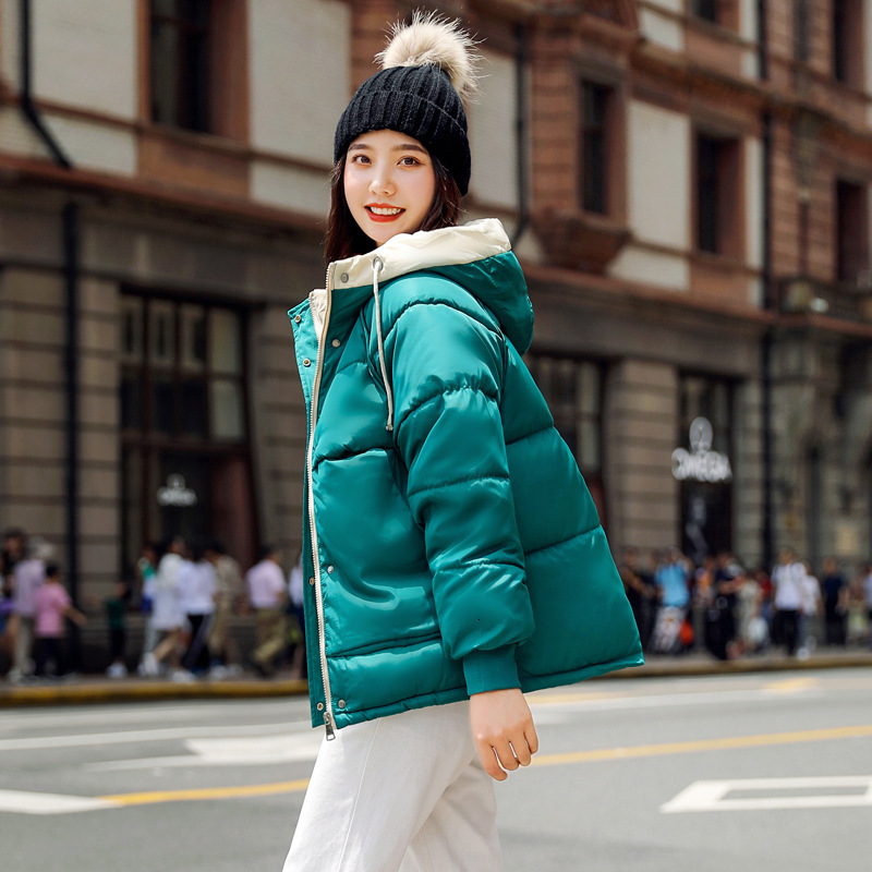 

2019 New Fashion Short Hooded Women Winter Jacket Cotton Padded Warm Thicken Ladies Sweet Coats Parka Womens Jackets, Beige