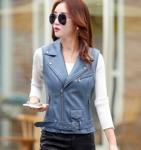 

Wholesale Fashion Women's Motorcycle Leather Short Sleeveless Vest Design Slim Vest XS, Gray