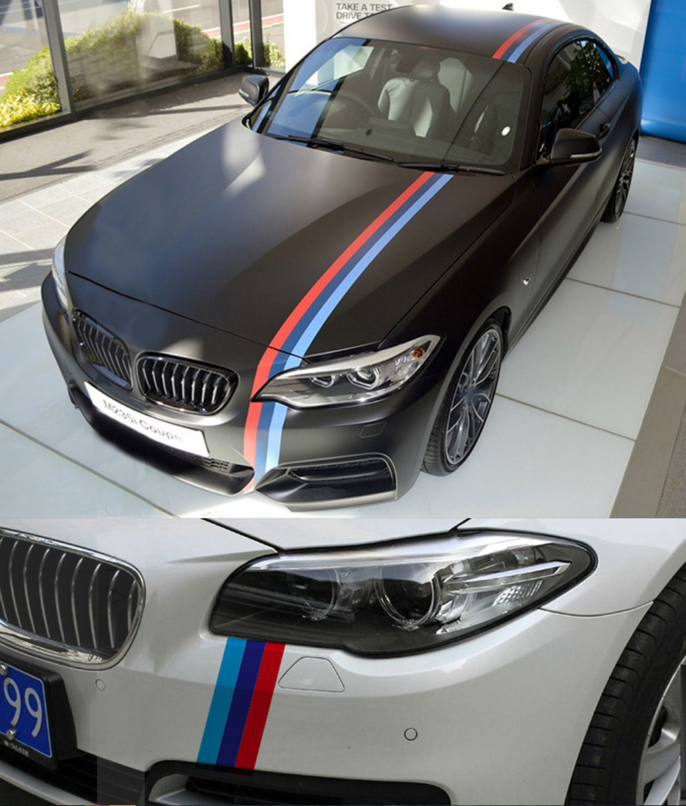 2020 Car Exterior Stickers Flag Three Colors Stripe Car Body Decoration