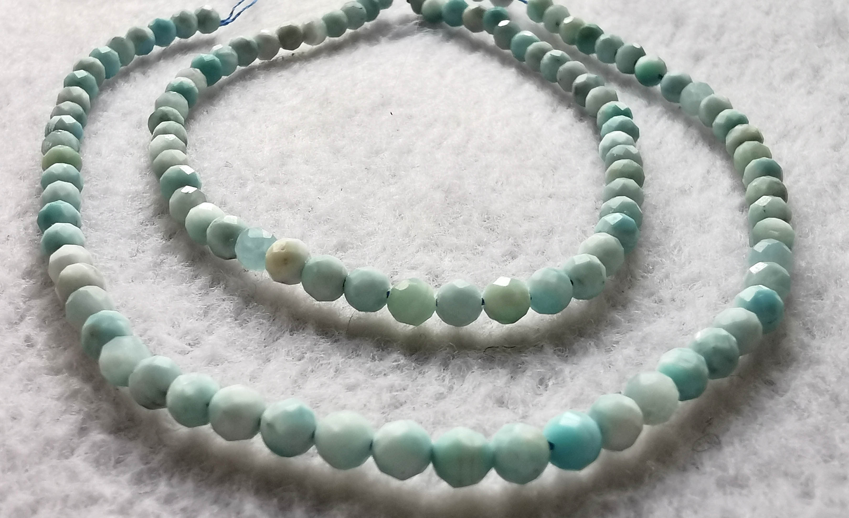 Moda 6mm Azul Larimar cuarzo ronda granos 15/" Strand