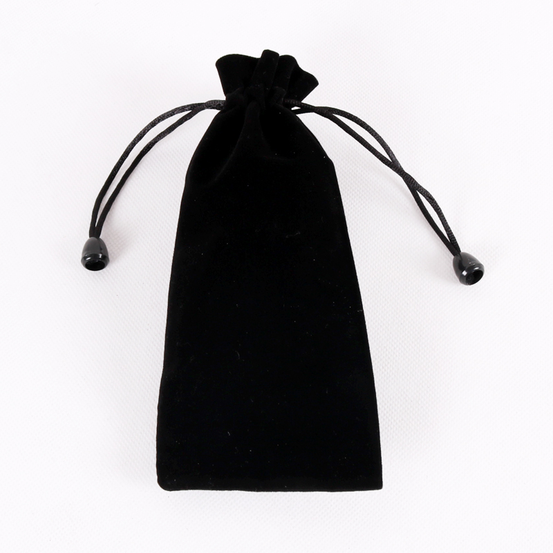 

Newly Purple And Black Long Velvet Bags 7.5x18cm Drawstring Gift Pouches Favor Comb Lipstick Storage High Quality Bags 25pcs/lot