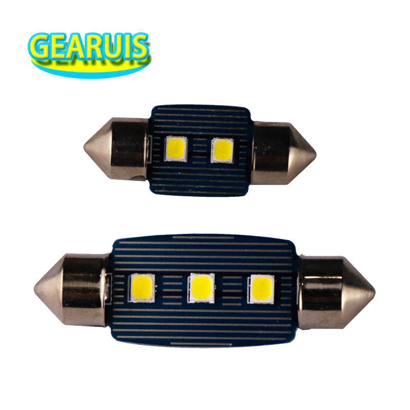 

10pcs High Quality 31mm 36mm 39mm 41mm Festoon Dome light 2835 SMD 3 LED C5W Interior Map Roof Reading light white 12V, As pic