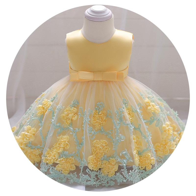 

0-2Years Hundred Day Banquet princess Dress New Summer Dress Children's Clothing Baby Girl Lace Dresses Party Wedding Children's, Blue