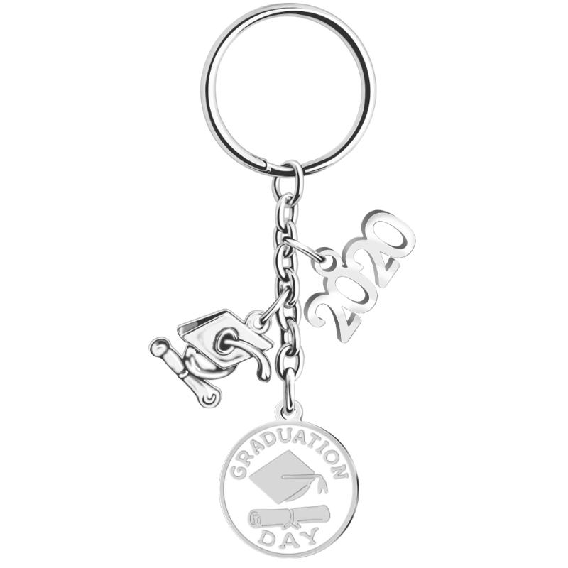 

MYLONGINGCHARM 2020 Graduation Keychain Bachelor Key Chain Personalize gift for Graduates Stainless steel Keychain