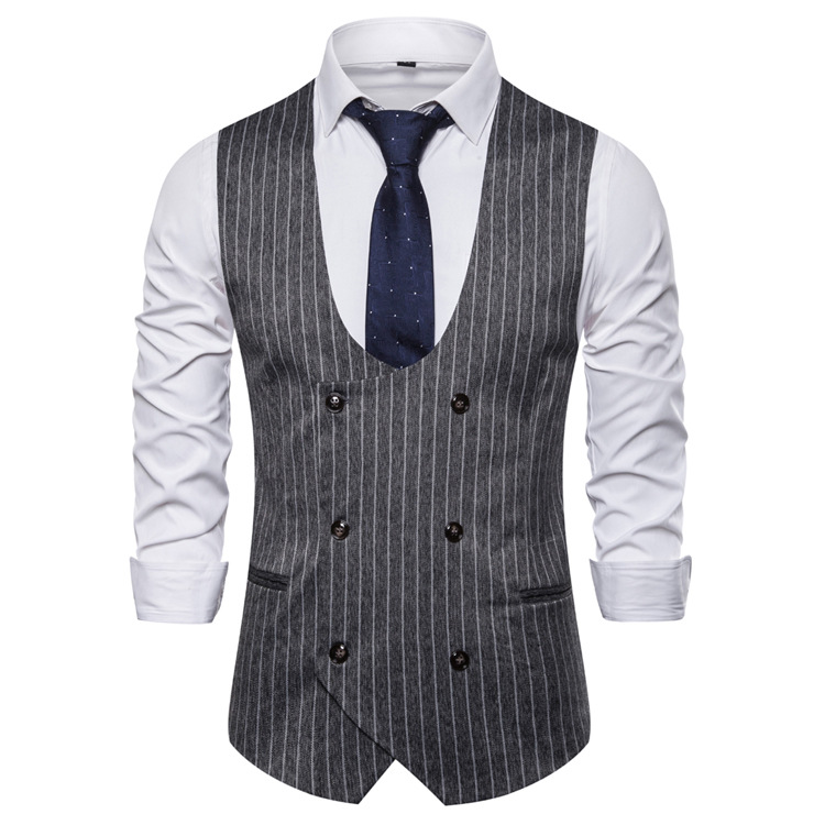

Men's brand new fashion personality business casual monochrome vest wedding best man mens vest business waistcoat men, Dark grey
