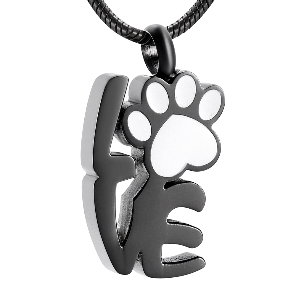 

IJD9965 Eternal Memory Loss of Pet Dog Paw Shape Stainless Steel Cremation Jewelry For Animal Ashes Necklace Urn Keepsake