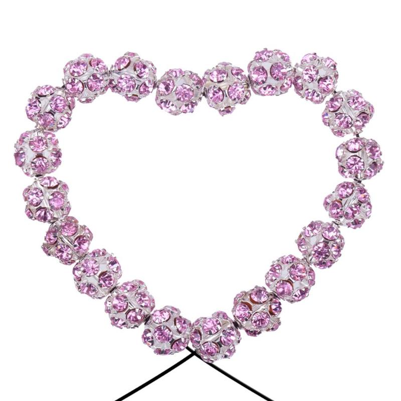 

TUMBEELLUWA 1Lot/50Pcs 10mm Sliver Plated Crystal Rhinestone Loose Ball Beads for Jewelry Making DIY Bracelet Necklace Spacer