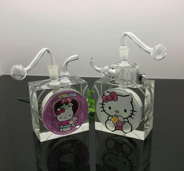 

Classic Cartoon Crystal Cigarette Pot Full Set of Accessories Glass Bongs Glass Smoking Pipe Water Pipes Oil Rig Glass Bowls Oil Burn