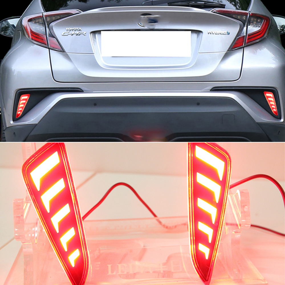 

1Pair LED Reflector Lamp Rear Fog Lamp Rear Bumper Light Brake Light For Toyota C-HR CHR 2016 2017 2018 2019
