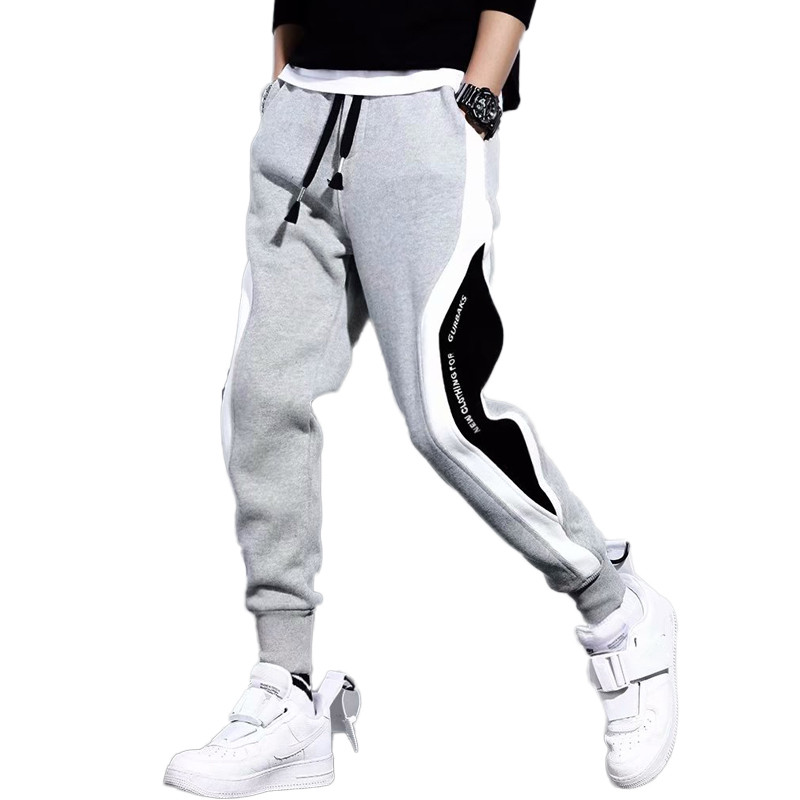 

2020 New Mens Pants Casual Joggers Sweatpants Hip Hop splice Harem Pants Male Trousers Fashion Harajuku Streetwear Men, Black