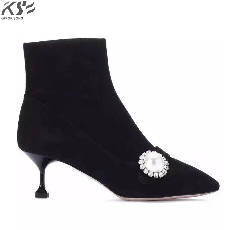 

winter genuine suede leather boots women female fashion really leather winter boots women, Black leather