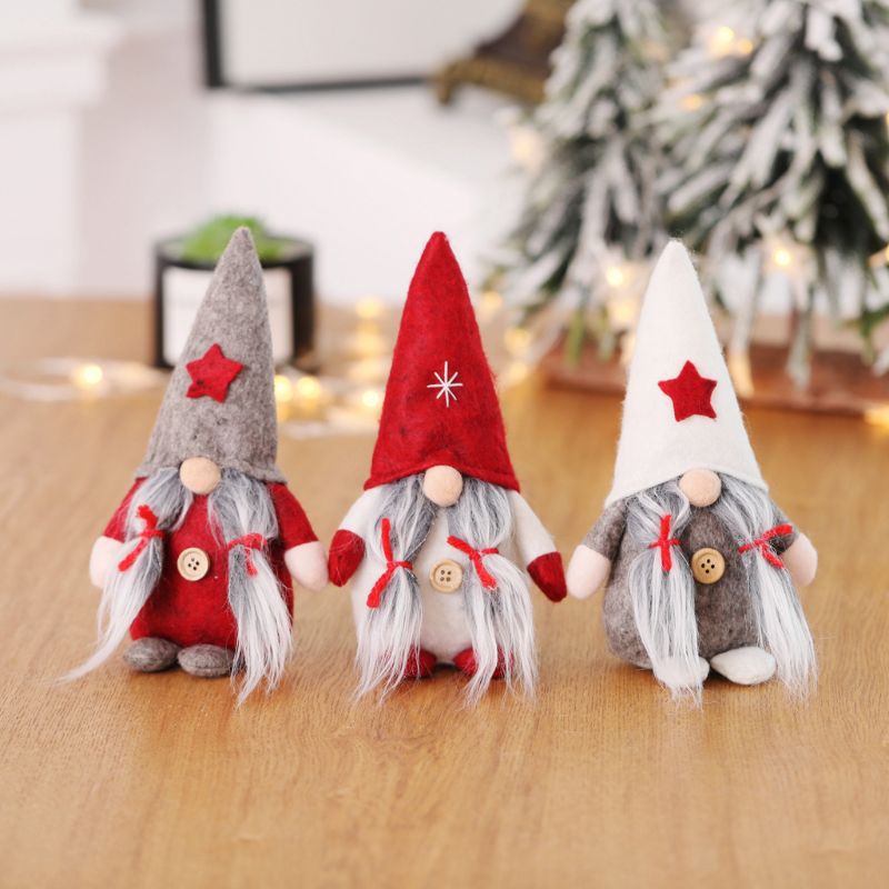 

2019 Merry Christmas Star Hat Swedish Santa Gnome Plush Doll Ornaments Handmade Elf Toy Holiday Home Party Decoration