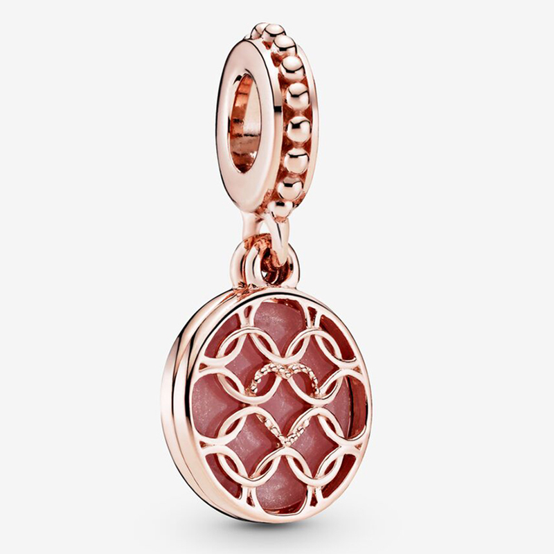 Fit Pandora 100% 925 Silver Bracelet Charm Love Makes A Family Pink Dangl Style Charms Beads Bracelets Bangle Gift DIY Jewelry Original LOGO-image-505124365