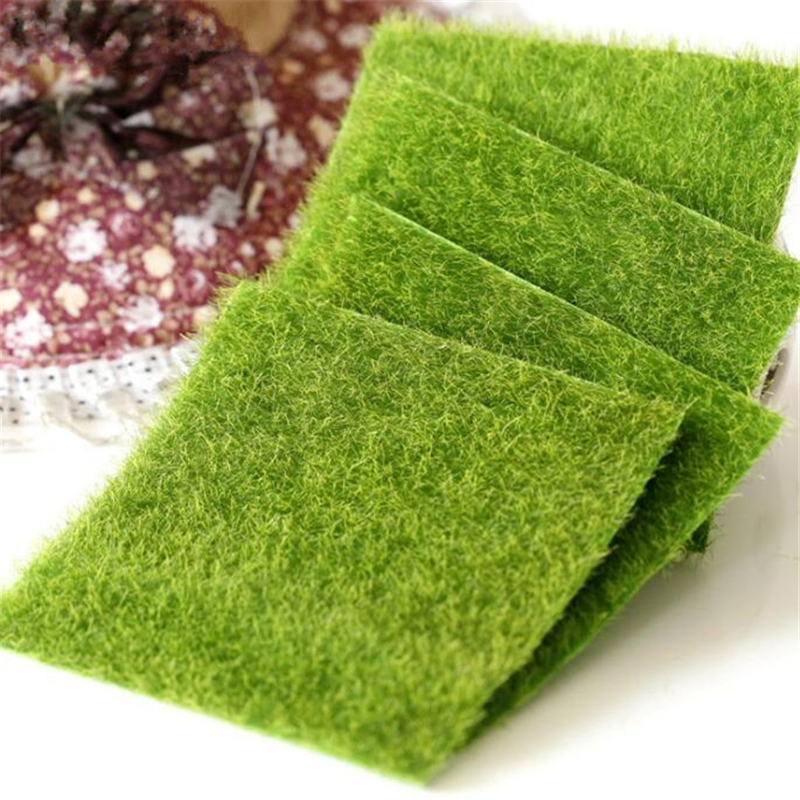 

2pcs 15x15cm Grass Mat Green Artificial Lawns Turf Carpets Fake Sod Home Garden Moss For home Floor wedding Decoration, As pic