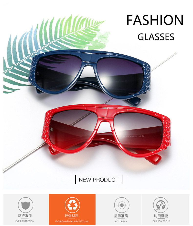 Les dames de la mode design pas cher grand cadre lunettes de soleil motif serpent mâle verres décoratifs Livraison gratuite