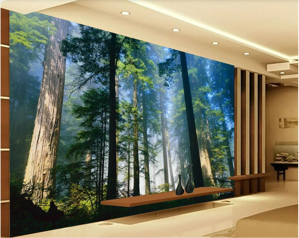 

3d room wallpaper custom photo non-woven mural Sunshine woods big tree TV background wall art pictures wallpaper for walls 3 d, Non-woven fabric