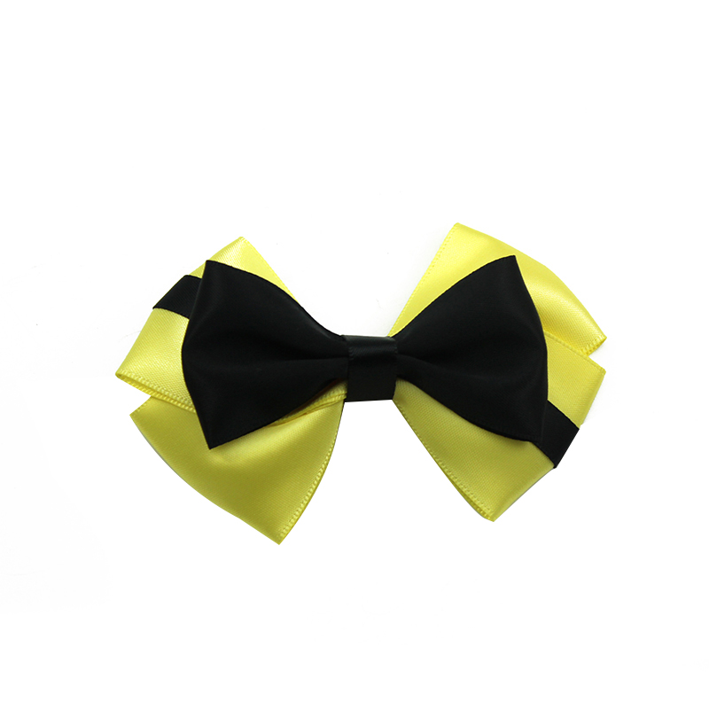 

4 inch boutique hair bows cute double layer hair clip for girls, Black