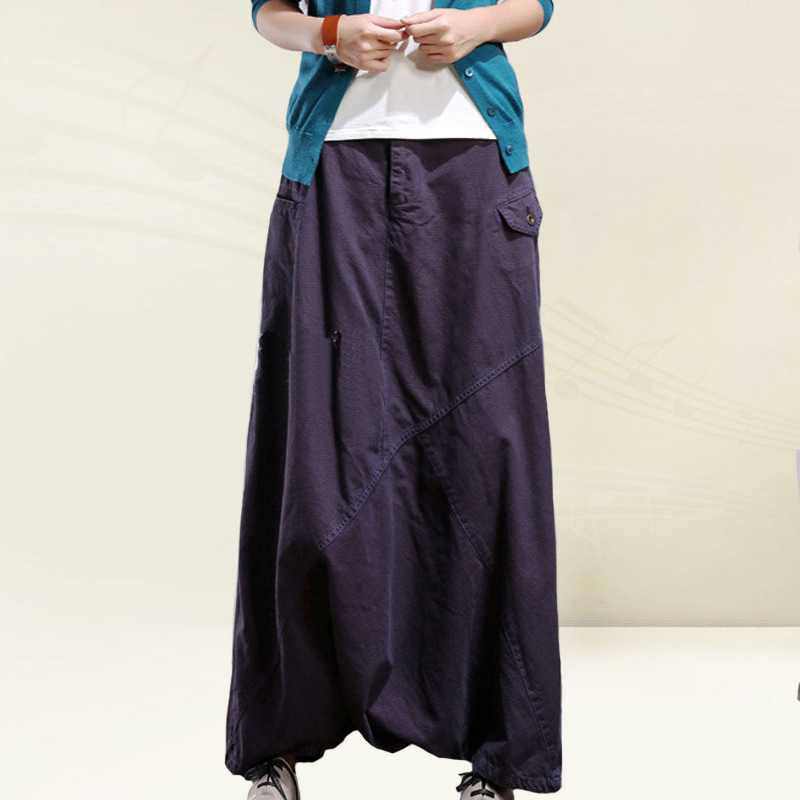 

Small Plaid Loose High Waist Harem Pants Women Baggy Trouser Plus Size Wide Leg Pants Femme Purples, Purple