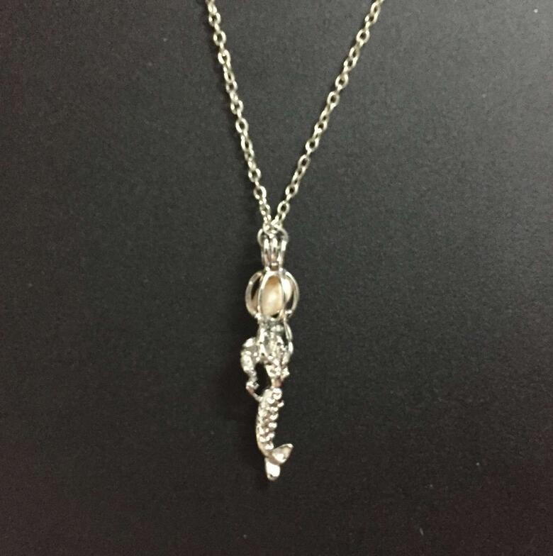 

Wholesale-Pearl Cages Locket Necklace Freshwater Pearls Oyster Pendant Necklace(Excluding Pearl Canned) Shark/Mermaid Pendant Necklace