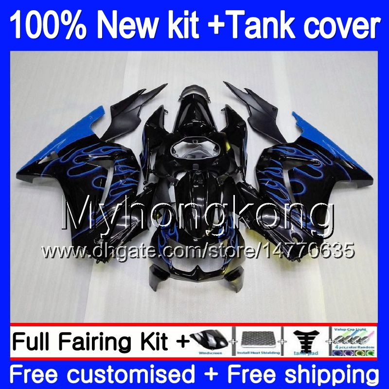 

+Tank For KAWASAKI EX-250 ZX250R 2008 2009 2010 2011 2012 201MY.AA Blue flames EX250 ZX 250R EX 250 ZX-250R EX250R 08 09 10 11 12 Fairing, No. 24