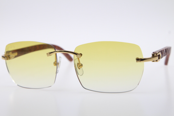 

Free Shipping Carved Wood SunGlasses popular 8200905 Rimless Glasses Hot Unisex Wood Sunglasses cat eye with box Brown Lens, White;black