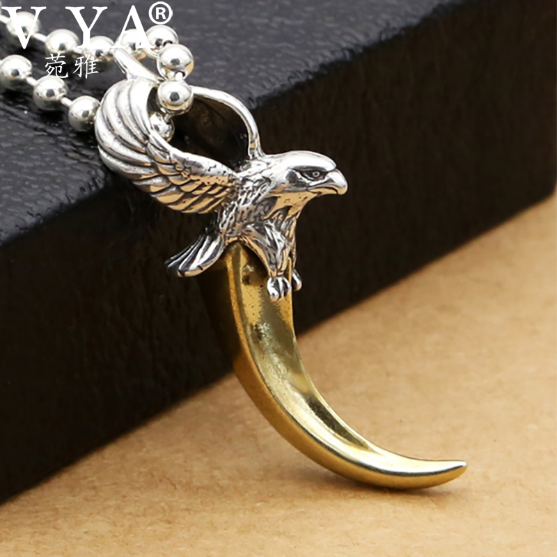 45mm Silver Yellow Plated Eagle Charm